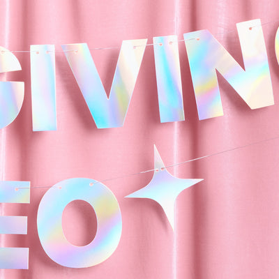 It's Giving Leo Banner - iridescent foil banner