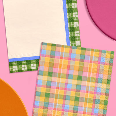 Summer Camp Trio - plates, napkins + tablecloth