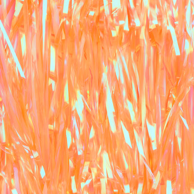 Orange Fringe Curtain Backdrop - iridescent foil banner