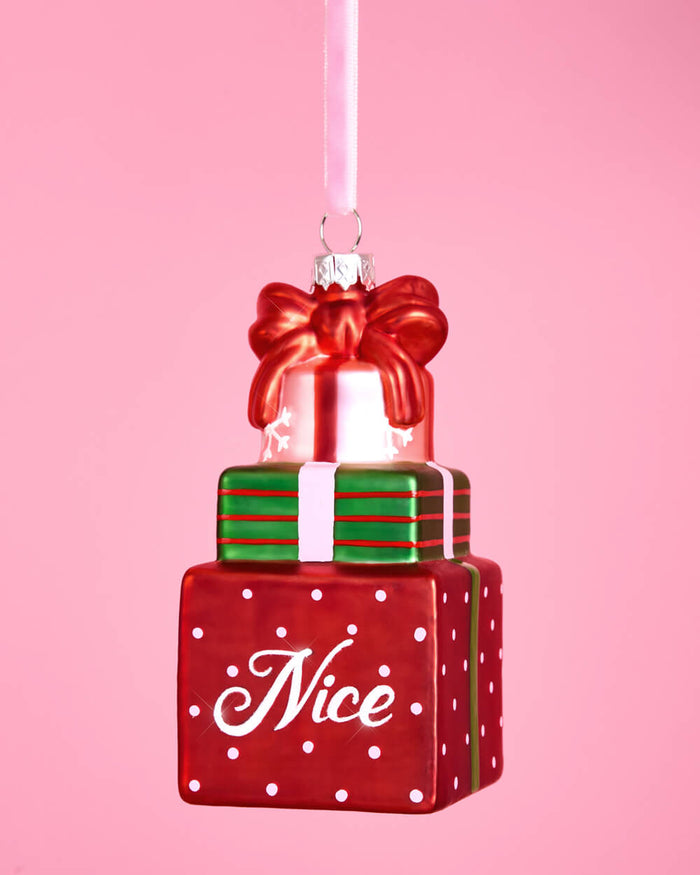Naughty + Nice Ornament Set - 2 Christmas Ornaments