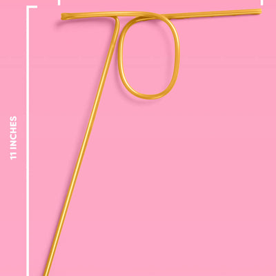 70 Shaped Straw - gold reusable straw