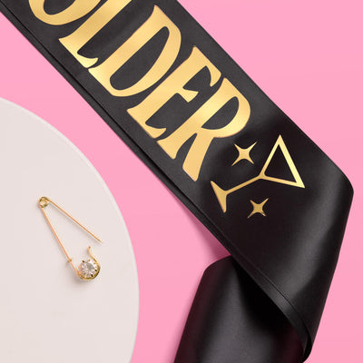 Tini Bit Older Sash - black satin sash