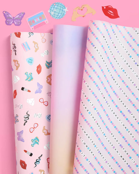 Gifting Era Wrapping Paper - 12 sheets + 16 tags | xo, Fetti