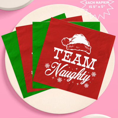 Team Naughty or Nice Napkins - 50 paper napkins