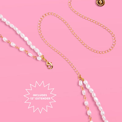 Bride Pearl Belly Chain - pearl + gold body chain