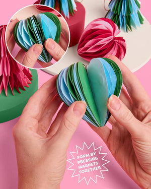 3D Paper Ornament Set - 6 piece ornament set