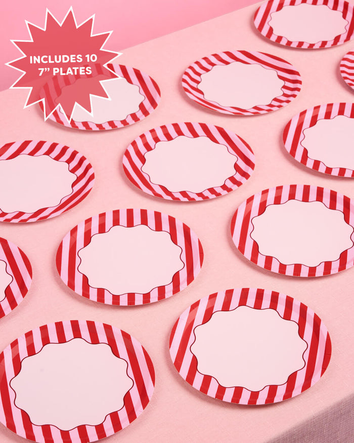 Candy Stripe Plates - 7in Paper Plates