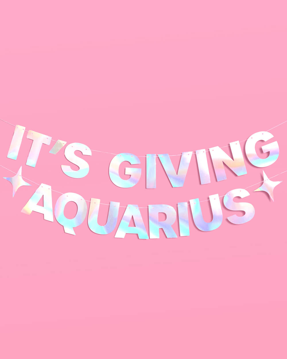 It's Giving Aquarius Banner - iridescent foil banner