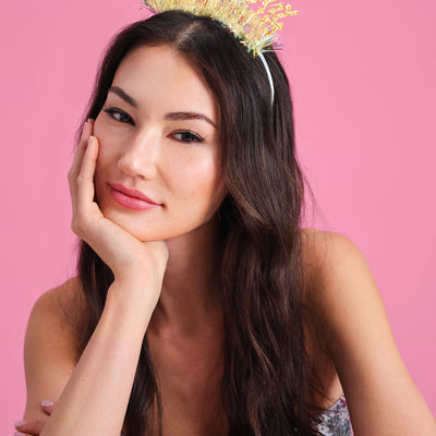 Golden Girl Bday Headband - fringe headband