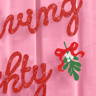 It's Giving Naughty Banner - red glitter banner