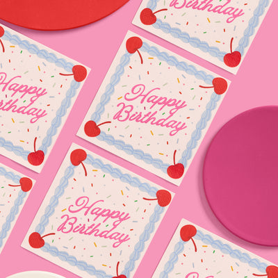Bday Cake Napkins - 25 sprinkle napkins