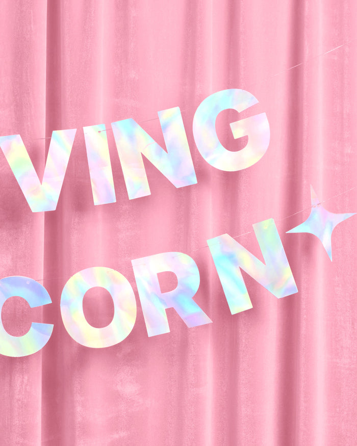 It's Giving Capricorn Banner - iridescent foil banner