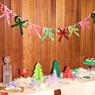 Christmas Bow Banner - Paper Bow Garland