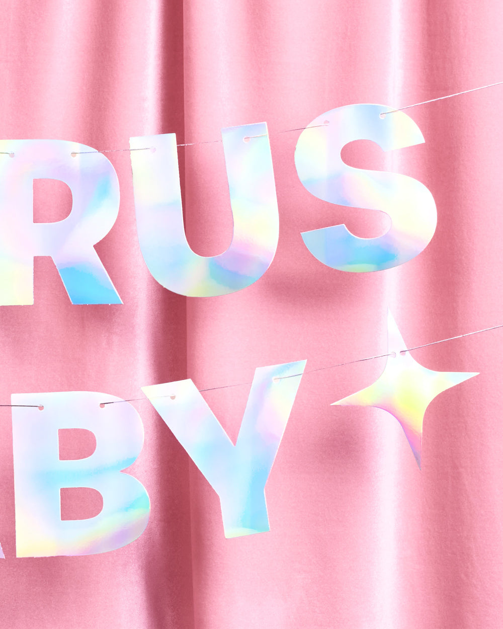 Taurus Baby Banner - iridescent foil banner