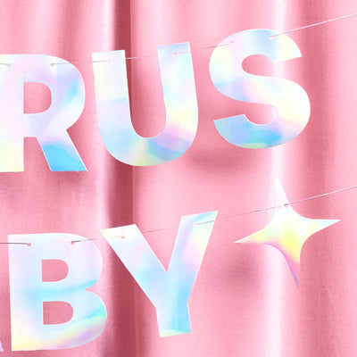 Taurus Baby Banner - iridescent foil banner
