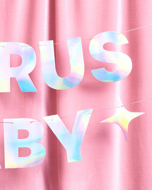 Taurus Baby Banner - iridescent foil banner