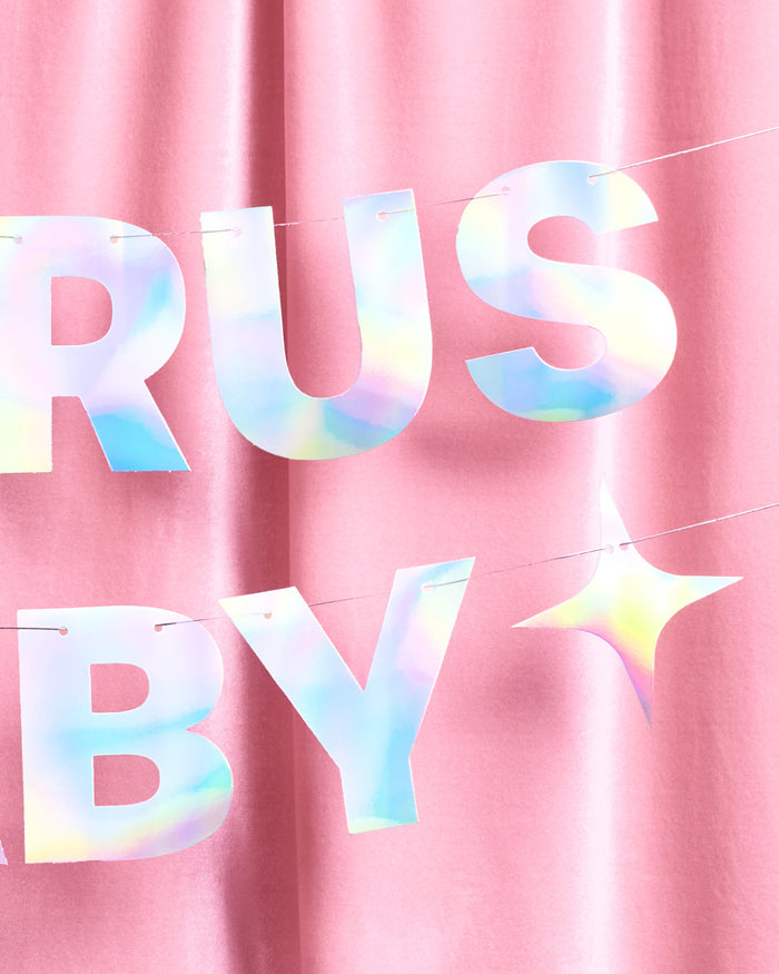 Taurus Baby Banner - iridescent foil banner