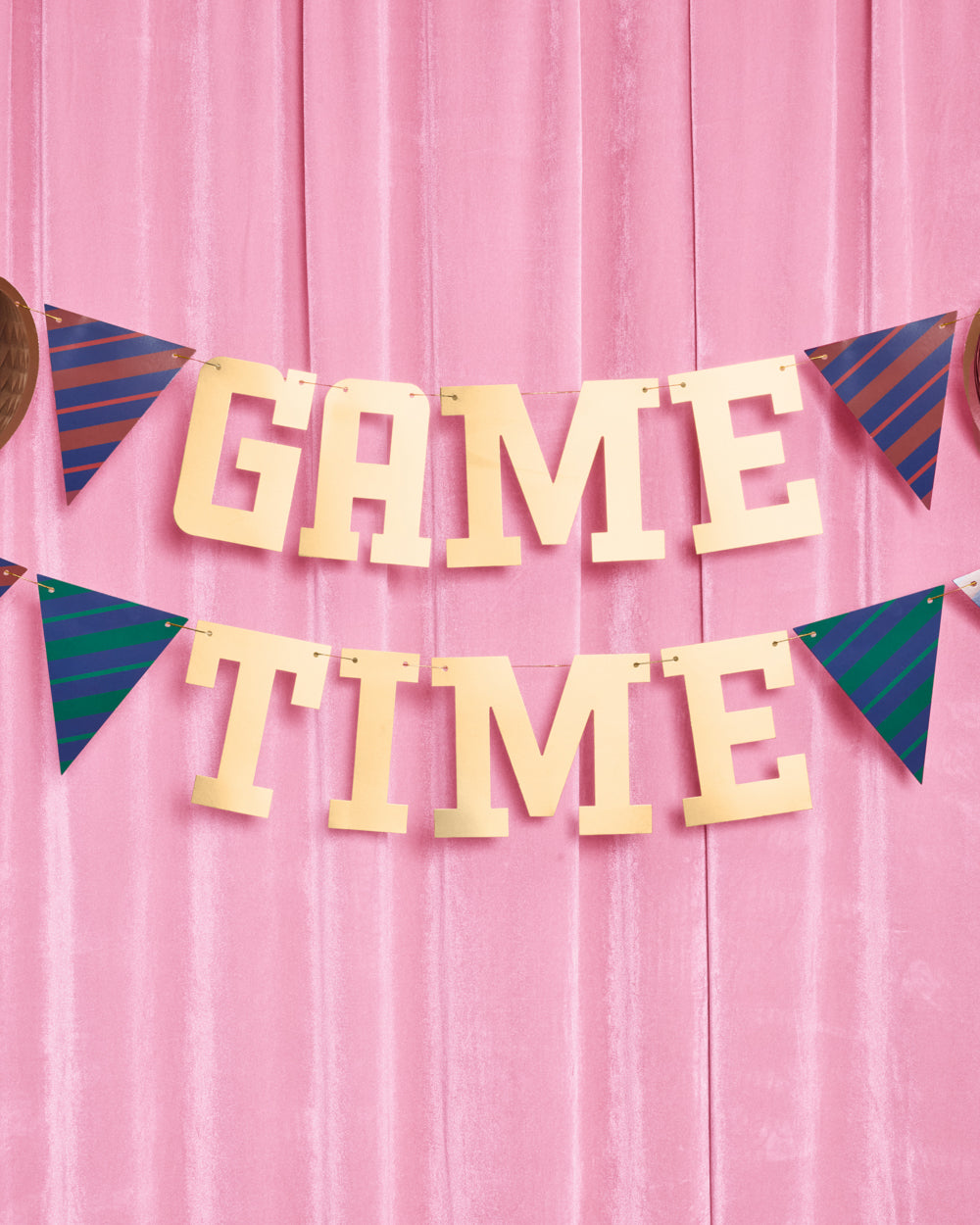 Game Time Banner - gold foil banner