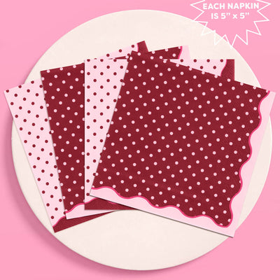 Sip Happens Napkins - burgundy + pink napkins