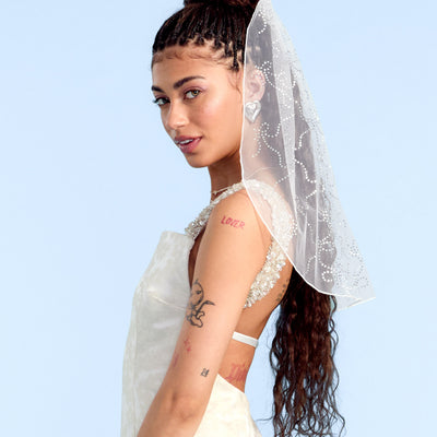 The Bow Veil - premium tulle w. rhinestones