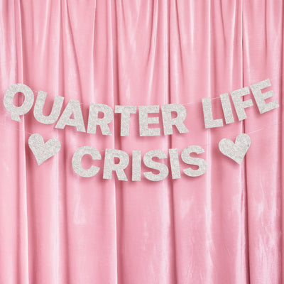 Crisis Averted Banner - silver glitter banner