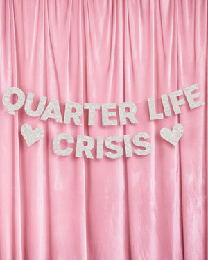 Crisis Averted Banner - silver glitter banner