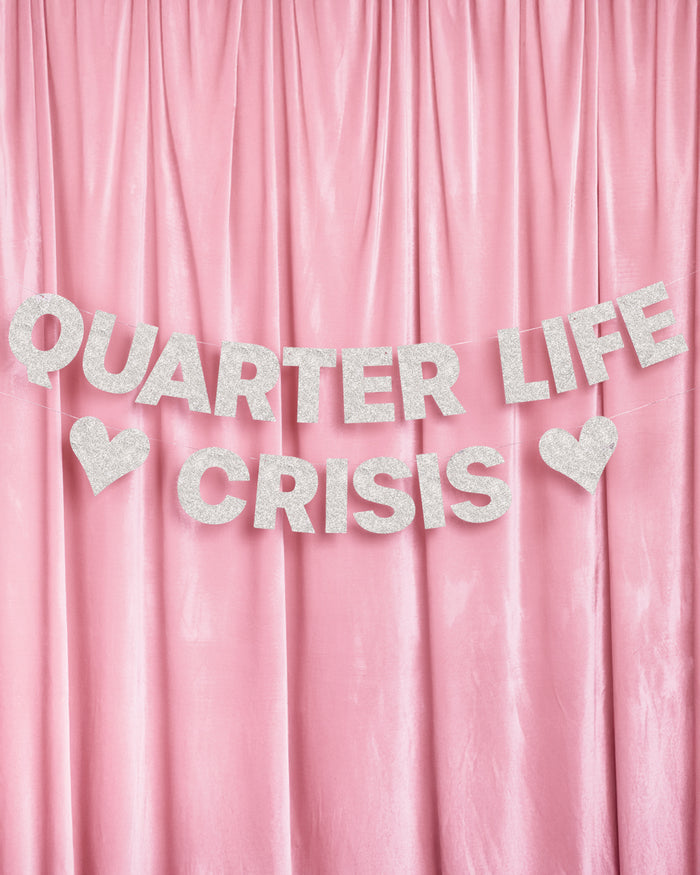 Crisis Averted Banner - silver glitter banner
