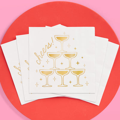 Gold Cheers Napkins - 50 foil napkins
