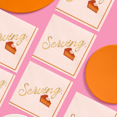 Serving Pie Napkins - gold foil cocktail napkins
