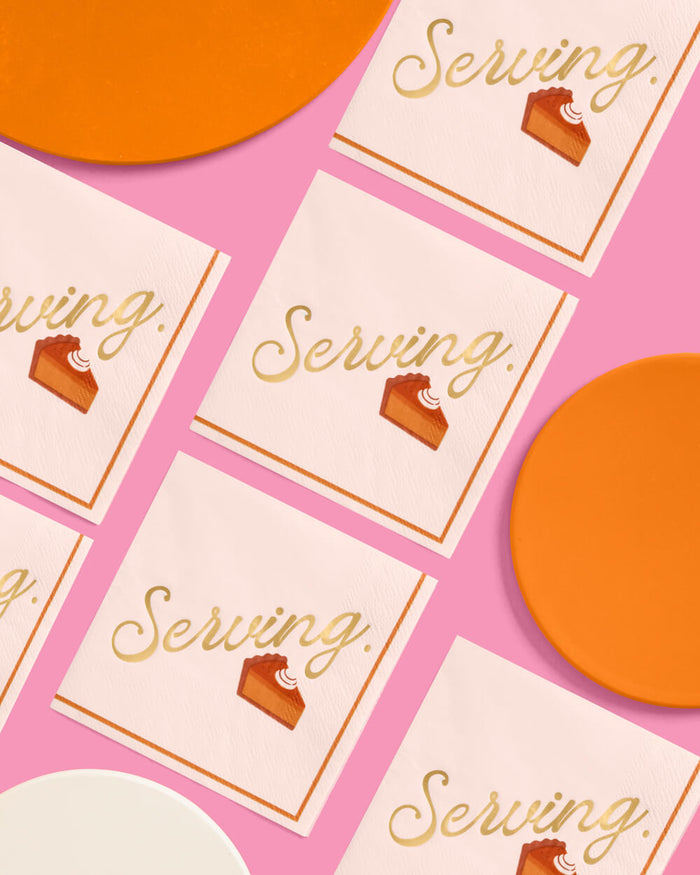 Serving Pie Napkins - gold foil cocktail napkins