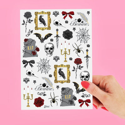 Romantic Horror Tats - 60 temporary tattoos