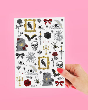 Romantic Horror Tats - 60 temporary tattoos