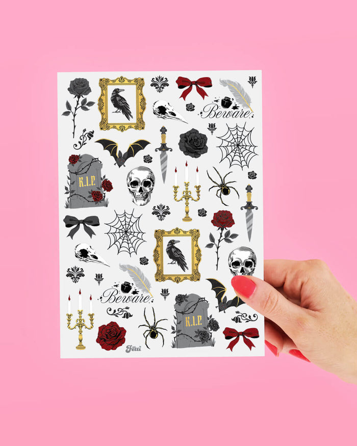 Romantic Horror Tats - 60 temporary tattoos