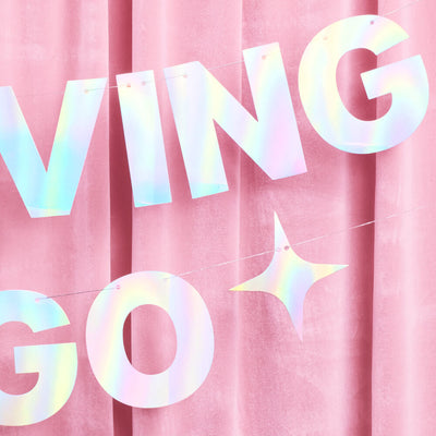 It's Giving Virgo Banner - iridescent foil banner