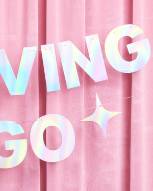 It's Giving Virgo Banner - iridescent foil banner