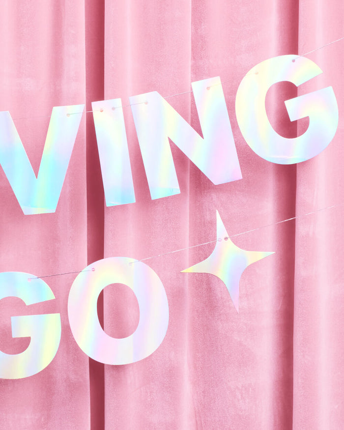 It's Giving Virgo Banner - iridescent foil banner