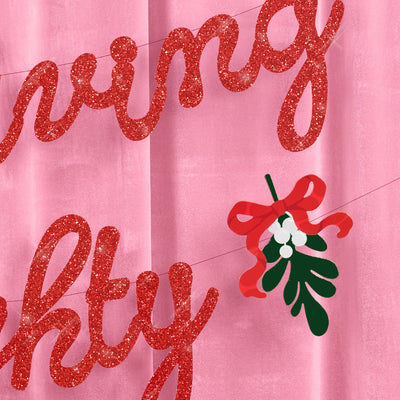 It's Giving Naughty Banner - red glitter banner
