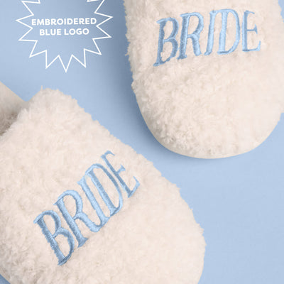 Bride Slippers - fuzzy faux fur slippers