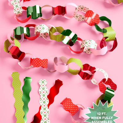 Tis the Season Paper Chains - 90 strip holiday garland