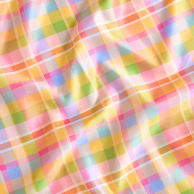 Summer Camp Tablecloth - rainbow plaid table cover