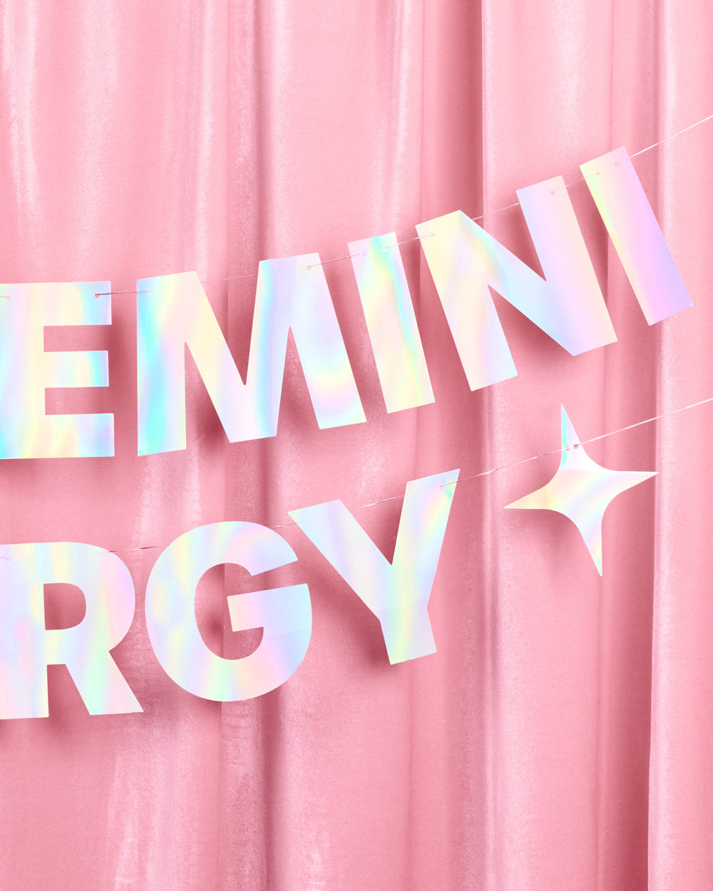 Big Gemini Energy Banner - iridescent foil banner