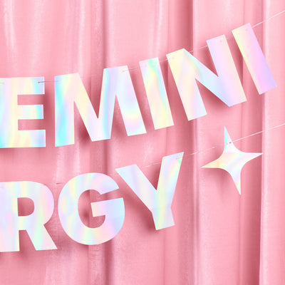 Big Gemini Energy Banner - iridescent foil banner