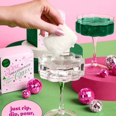 Pink + Green Glitter Bombs - 4 cotton candy glitter bombs