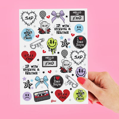 Emo Tattoos - 54 foil temporary tattoos