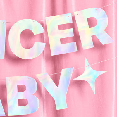 Cancer Baby Banner - iridescent foil banner