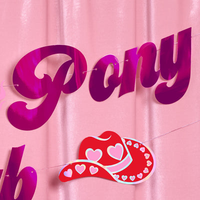 Pink Pony Club Banner - pink foil banner