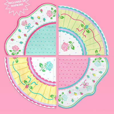 Tea Party Trio - plates, napkins, + cups
