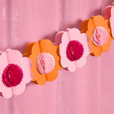 Flower Power Garland - 3D paper banner