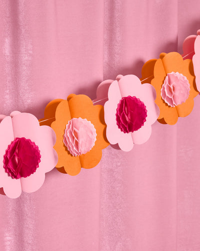 Flower Power Garland - 3D paper banner