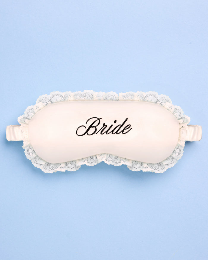 Bride Sleep Mask - embroidered satin